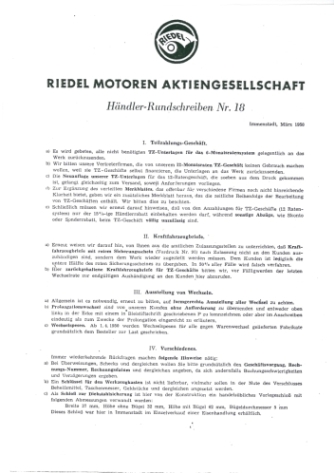 Händler-Rundschreiben Nr. 18