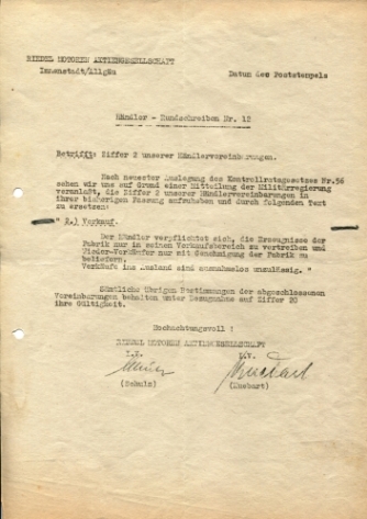 Händler-Rundschreiben getippt Nr. 12