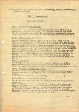 Kundendienst-Rundschreiben Nr. 4, Seite 1